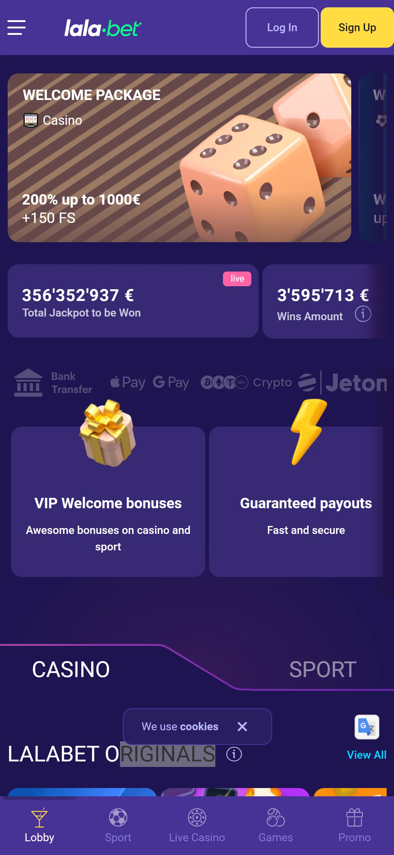 LalaBet Casino — mobiel